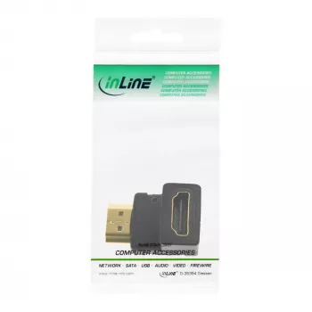 Adattatore HDMI InLine connettore maschio/femmina inclinato verso il basso, placcato oro, 4K2K