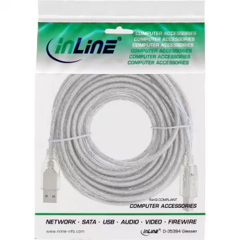 Cavo USB 2.0 Type-A connettore maschio / Type-B connettore maschio InLine 34555T 5 m trasparente