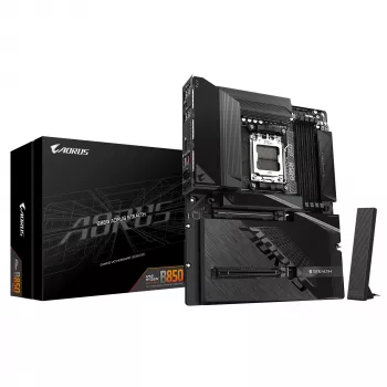 Scheda madre GIGABYTE B850 AORUS STEALTH — ATX, Socket AM5, AMD B850, DDR5 fino a 8200 MHz (OC), 14+2+2 VRM, 2xPCIe5.0, 2xPCIe4.0 M.2, Wi‑Fi 7, 5GbE