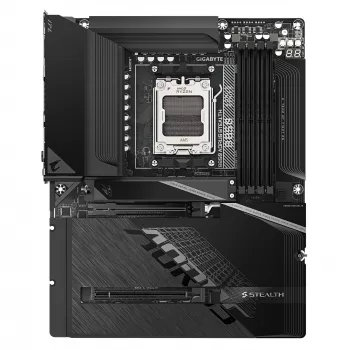 Scheda madre GIGABYTE B850 AORUS STEALTH — ATX, Socket AM5, AMD B850, DDR5 fino a 8200 MHz (OC), 14+2+2 VRM, 2xPCIe5.0, 2xPCIe4.0 M.2, Wi‑Fi 7, 5GbE