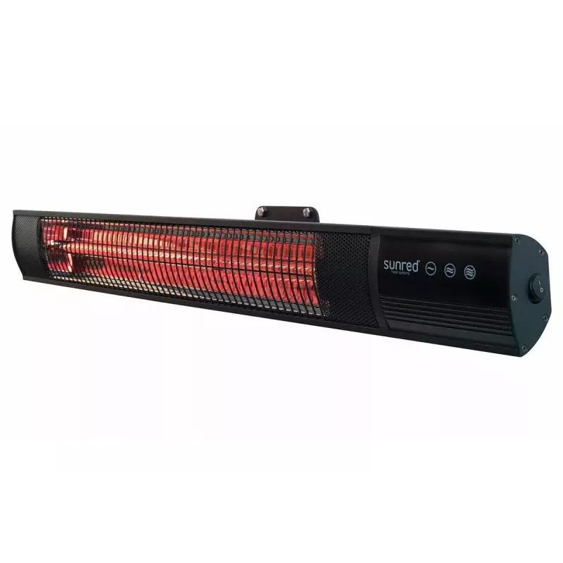 Riscaldamento a infrarossi SUNRED RD-DARK-20, 2000 W, montaggio a parete, IP55, nero