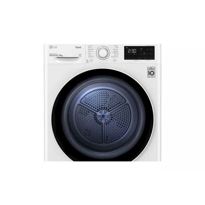 LG RH80V3AV6N asciugatrice a pompa di calore a libera installazione a carica frontale 8 kg bianco