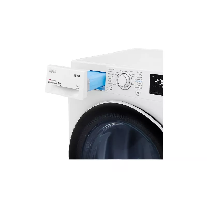 LG RH80V3AV6N asciugatrice a pompa di calore a libera installazione a carica frontale 8 kg bianco