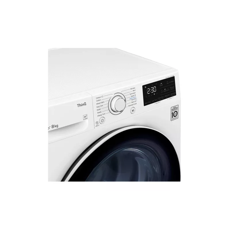 LG RH80V3AV6N asciugatrice a pompa di calore a libera installazione a carica frontale 8 kg bianco