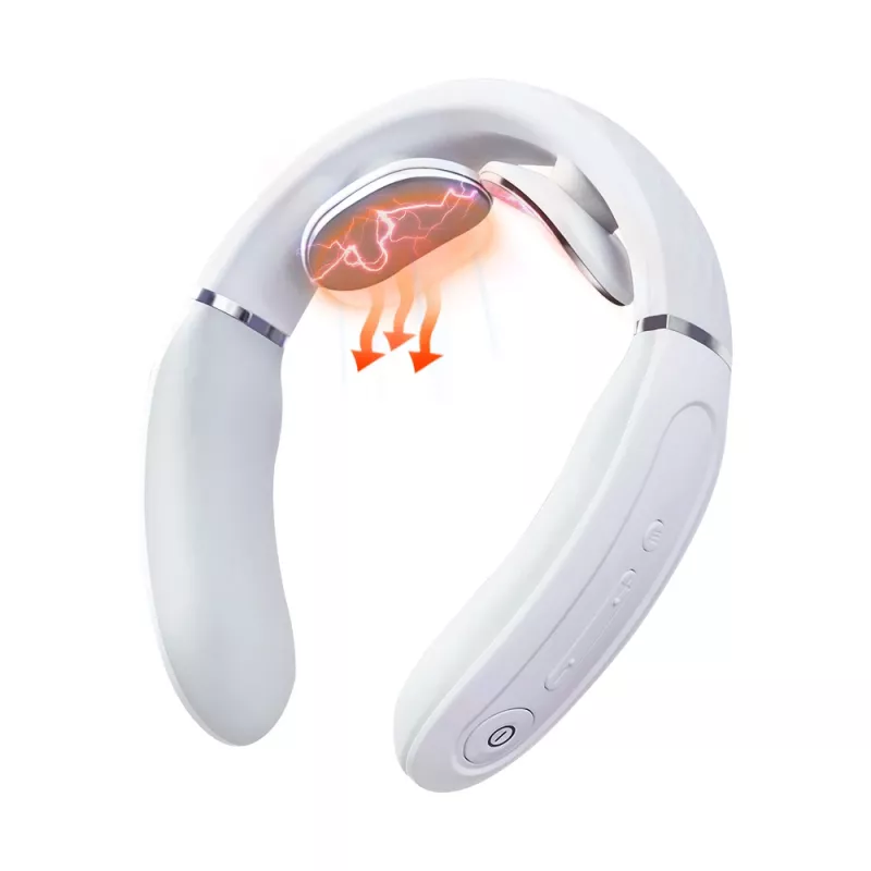 SKG 4356E - bianco, massaggio combinato, collo, bianco, silicone, tasti, batteria