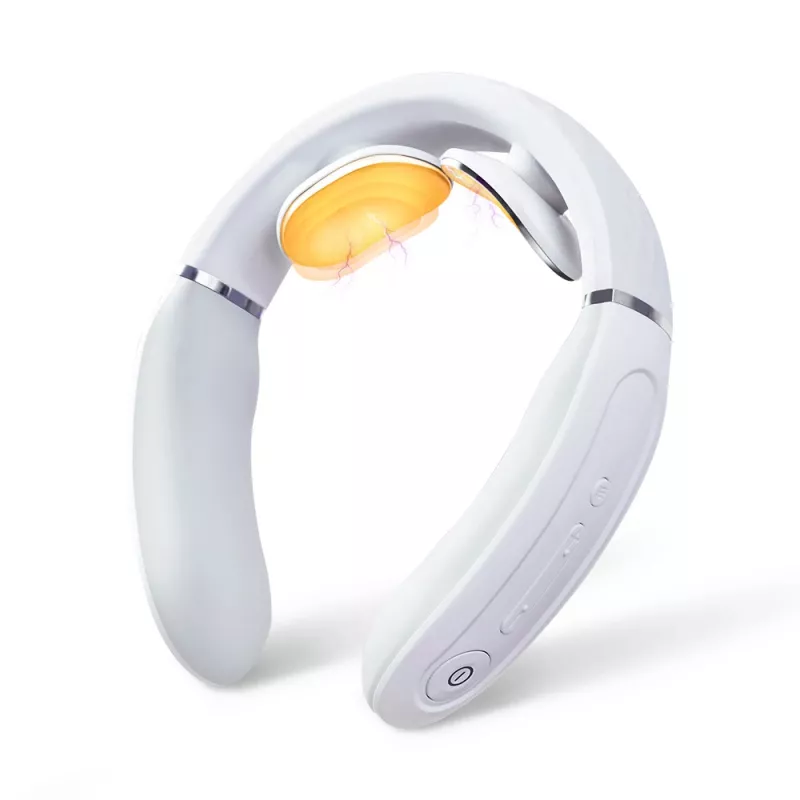 SKG 4356E - bianco, massaggio combinato, collo, bianco, silicone, tasti, batteria