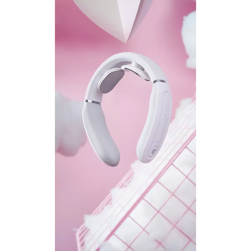 SKG 4356E - bianco, massaggio combinato, collo, bianco, silicone, tasti, batteria