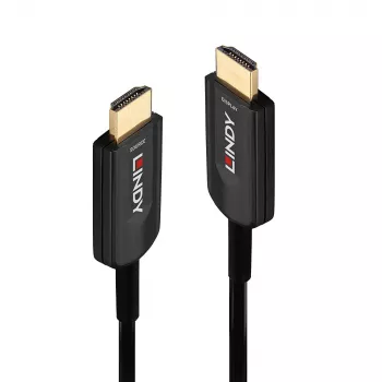 Lindy cavo HDMI ibrido in fibra ottica Ultra High Speed 10m, 10 m, HDMI tipo A (standard), HDMI tipo A (standard), 48 Gbit/s, Audio Return Channel (ARC), nero