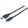 Cavo Manhattan USB-C a USB-A, 1 m, connettore maschio a connettore maschio, 10 Gbit/s (USB 3.2 Gen 2, noto anche come USB 3.1), 3 A (ricarica rapida), SuperSpeed+ USB, nero, garanzia a vita, equivalente a USB31AC1M