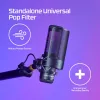 Filtro anti-pop per microfono HyperX Shield 6X256AA, collo di cigno flessibile, nero