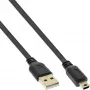 InLine cavo piatto USB 2.0 USB Type-A connettore maschio / Mini-B connettore maschio 5pin nero/oro 1,0 m