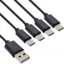 InLine cavo di ricarica USB 4in1 a Y, 1x connettore maschio USB-A su 4x connettore maschio USB-C, nero 1 m