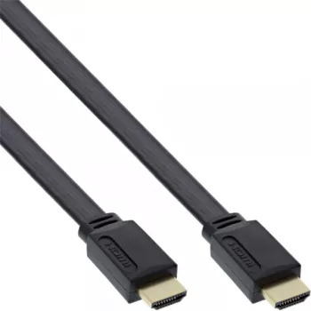 InLine cavo piatto HDMI High Speed con Ethernet placcato oro nero 5m