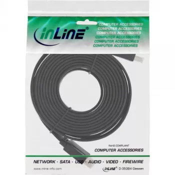 InLine cavo piatto HDMI High Speed con Ethernet placcato oro nero 5m