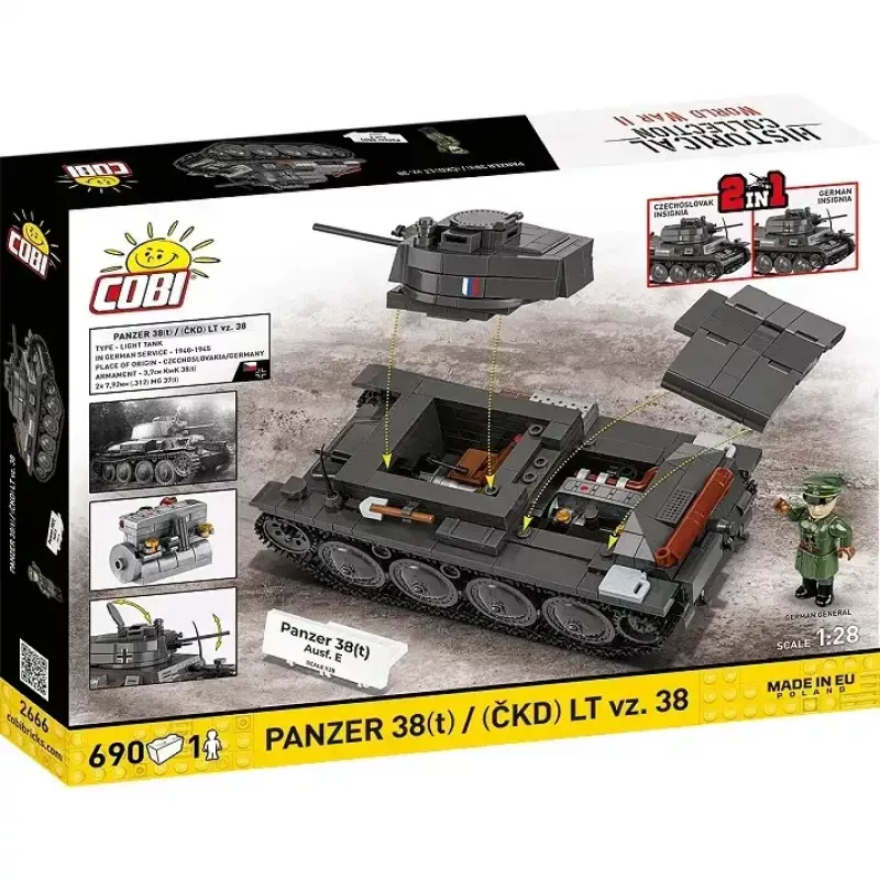 Set di costruzione Cobi Blocks carro armato 38 VZ.38 690 elementi – kit modello in scala