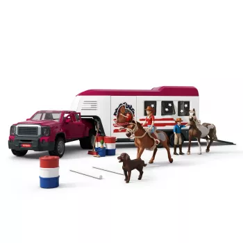 schleich Lakeside Truck con rimorchio, animale, cavalli, 5 anni, multicolore
