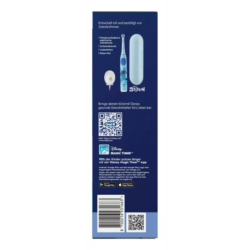 Oral-B iO Kids Stitch spazzolino elettrico rotante per bambini blu