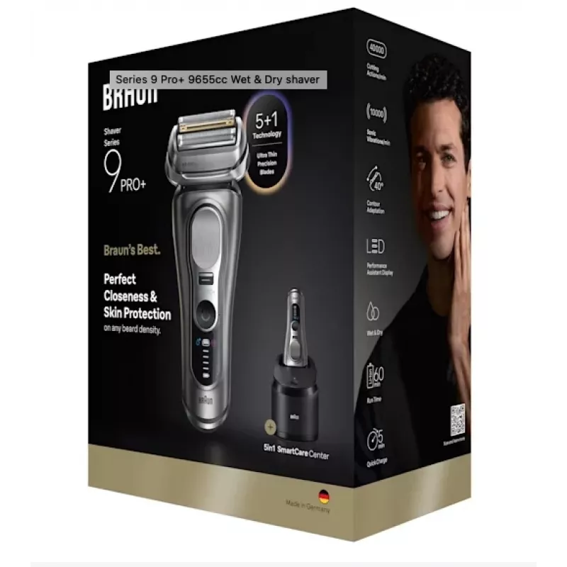 Braun Series 9 Pro+ 9655cc rasatore a lamina trimmer grigio