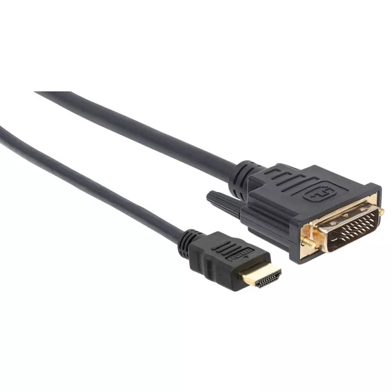 Techly cavo video HDMI a DVI-D M/M 3m ICOC HDMI-D-030, 3 m, HDMI, DVI-D, connettore maschio, connettore maschio, oro