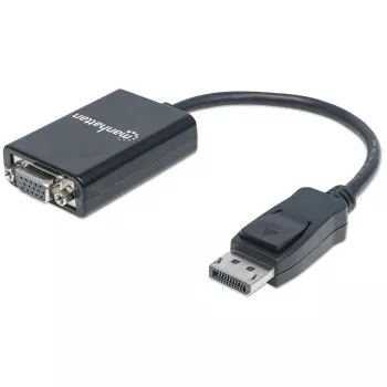 manhattan cavo convertitore displayport a vga hd15 15cm connettore maschio a connettore femmina attivo dp con blocco nero garanzia a vita conforme a dp2vga2