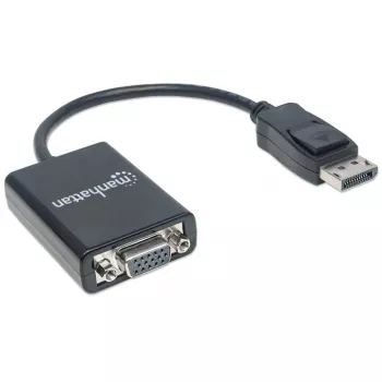 manhattan cavo convertitore displayport a vga hd15 15cm connettore maschio a connettore femmina attivo dp con blocco nero garanzia a vita conforme a dp2vga2