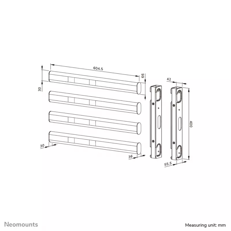 Kit di estensione VESA Neomounts AFL55-975BL 86-115 pollici - max. 160 kg