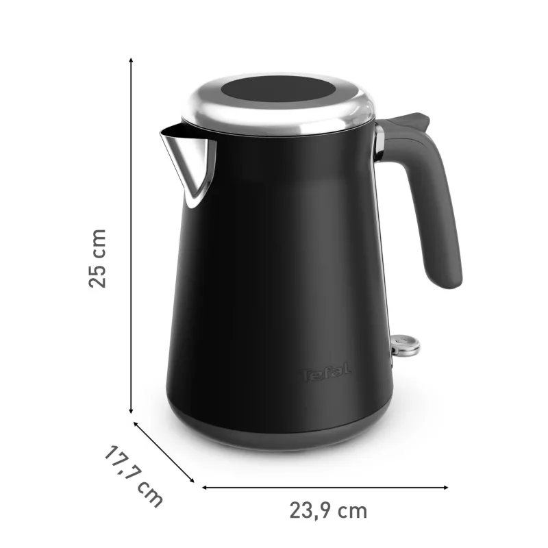 Bollitore Tefal KI6668E0 — 1,7 l, 2400 W, corpo in acciaio inox, nero