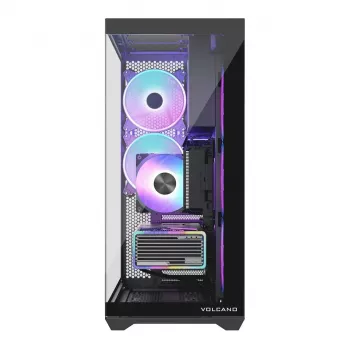 Case per PC Full-Tower MODECOM Volcano SPACE XL ARGB — Full Tower, supporto E-ATX, vetro temperato, ARGB, GPU fino a 440 mm