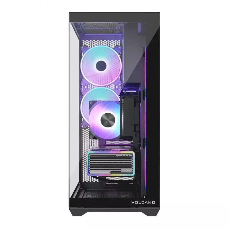 Case per PC Full-Tower MODECOM Volcano SPACE XL ARGB — Full Tower, supporto E-ATX, vetro temperato, ARGB, GPU fino a 440 mm