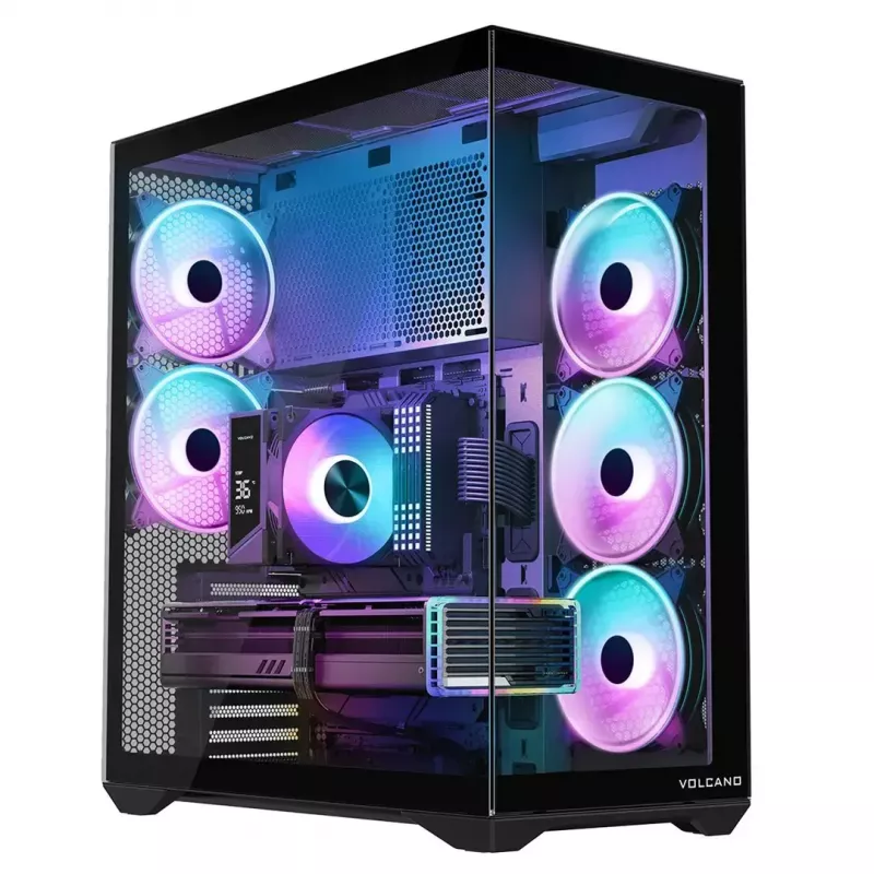 Case per PC Full-Tower MODECOM Volcano SPACE XL ARGB — Full Tower, supporto E-ATX, vetro temperato, ARGB, GPU fino a 440 mm