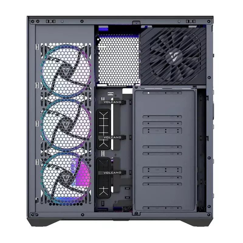 Case per PC Full-Tower MODECOM Volcano SPACE XL ARGB — Full Tower, supporto E-ATX, vetro temperato, ARGB, GPU fino a 440 mm