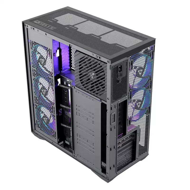 Case per PC Full-Tower MODECOM Volcano SPACE XL ARGB — Full Tower, supporto E-ATX, vetro temperato, ARGB, GPU fino a 440 mm