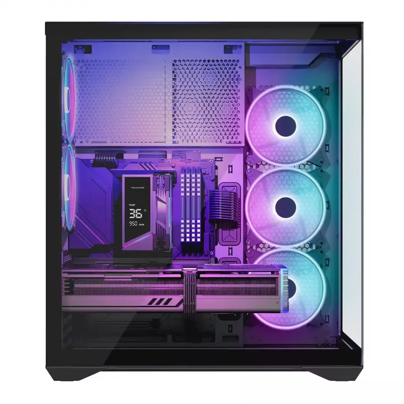 Case per PC Full-Tower MODECOM Volcano SPACE XL ARGB — Full Tower, supporto E-ATX, vetro temperato, ARGB, GPU fino a 440 mm