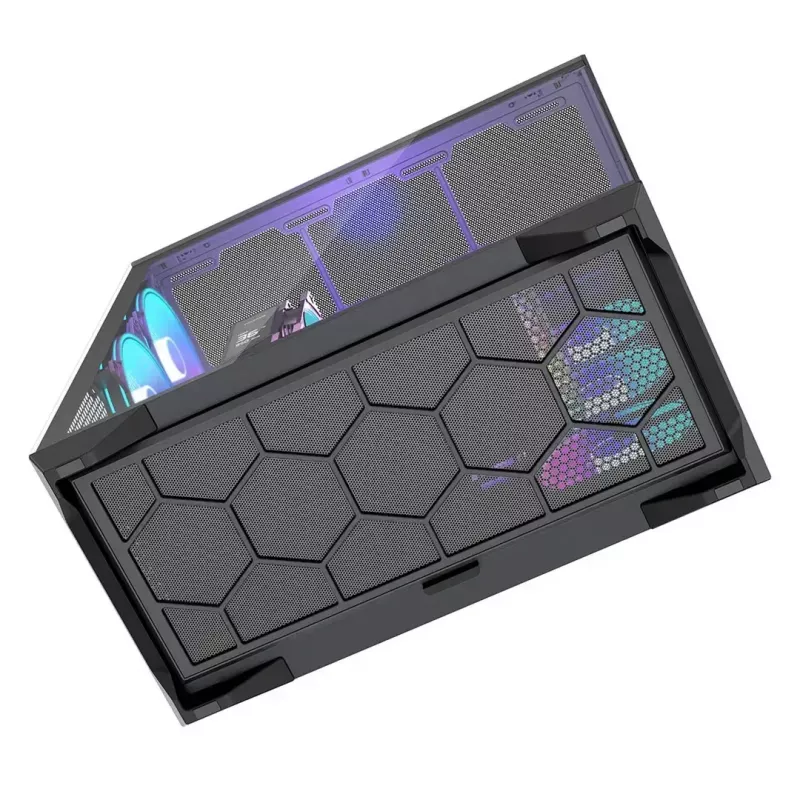 Case per PC Full-Tower MODECOM Volcano SPACE XL ARGB — Full Tower, supporto E-ATX, vetro temperato, ARGB, GPU fino a 440 mm