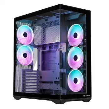 Case per PC Full-Tower MODECOM Volcano SPACE XL ARGB — Full Tower, supporto E-ATX, vetro temperato, ARGB, GPU fino a 440 mm