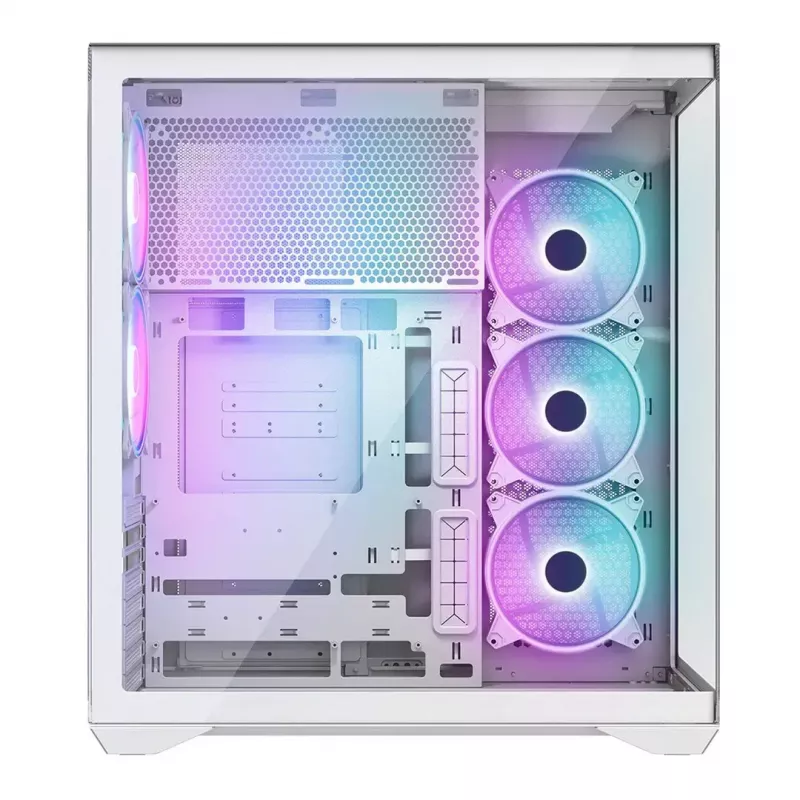 Case per PC Full-Tower MODECOM Volcano SPACE XL ARGB FULL TOWER 5F bianco — ATX, vetro temperato, ARGB, USB-C