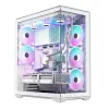 Case per PC Full-Tower MODECOM Volcano SPACE XL ARGB FULL TOWER 5F bianco — ATX, vetro temperato, ARGB, USB-C
