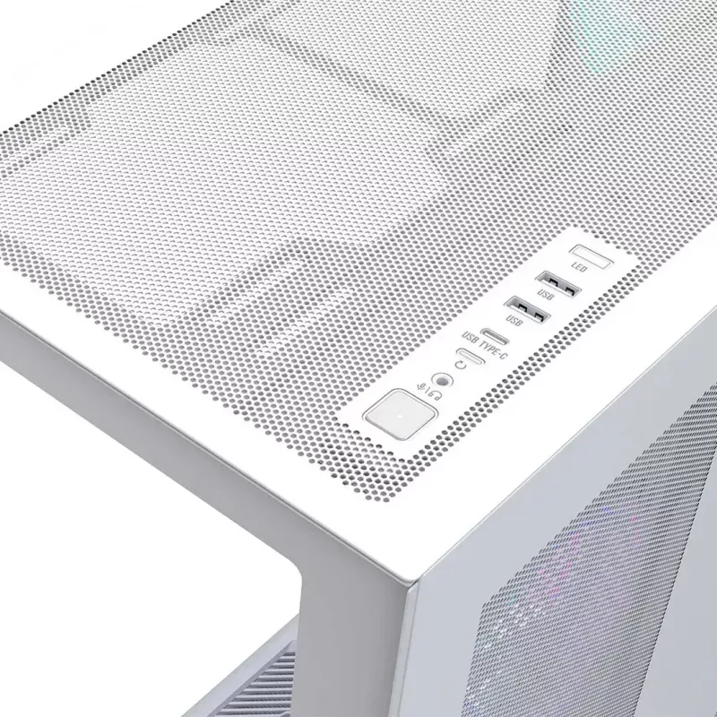 Case per PC Full-Tower MODECOM Volcano SPACE XL ARGB FULL TOWER 5F bianco — ATX, vetro temperato, ARGB, USB-C