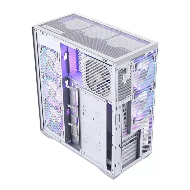 Case per PC Full-Tower MODECOM Volcano SPACE XL ARGB FULL TOWER 5F bianco — ATX, vetro temperato, ARGB, USB-C