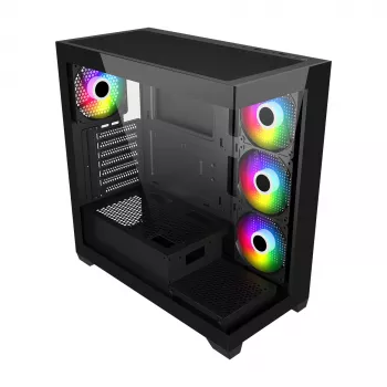 Case FSP M340-BA Midi Tower mITX, mATX, ATX nero ARGB, Midi Tower, PC, nero, ATX, micro ATX, Mini-ITX, vetro, SPCC, 17 cm