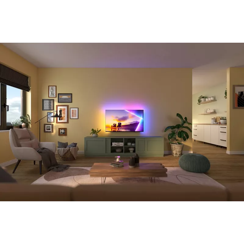 TV Philips 43PUS8450/12 43 inch QLED 4K Ultra HD, 3840×2160, Titan OS, Wi‑Fi, Ethernet, nero
