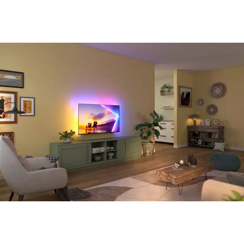 TV Philips 43PUS8450/12 43 inch QLED 4K Ultra HD, 3840×2160, Titan OS, Wi‑Fi, Ethernet, nero