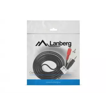 Cavo audio Lanberg CA-MJRC-10CC-0020-BK 3,5 mm RCA 2 m nero rosso bianco