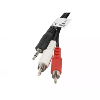 Cavo audio Lanberg CA-MJRC-10CC-0020-BK 3,5 mm RCA 2 m nero rosso bianco