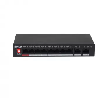 Dahua Technology PoE PFS3010-8ET-96-V2 switch di rete unmanaged Gigabit Ethernet (10/100/1000) Power over Ethernet (PoE) nero