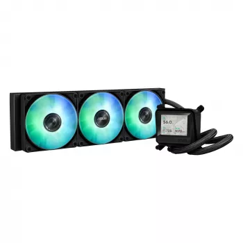 Dissipatore a liquido all-in-one ASUS MAX GAMING LC 360 ARGB LCD — radiatore da 360 mm, ventola da 120 mm, supporta AM4/AM5/LGA1700, nero