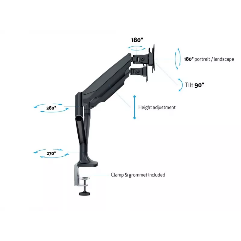 Multibrackets M Deskmount Gas Spring Dual nero