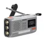 Radio a manovella portatile Marmitek RESQ 100 — DAB/DAB+/FM, 3 W, LCD, USB-C, jack 3,5 mm, grigio chiaro