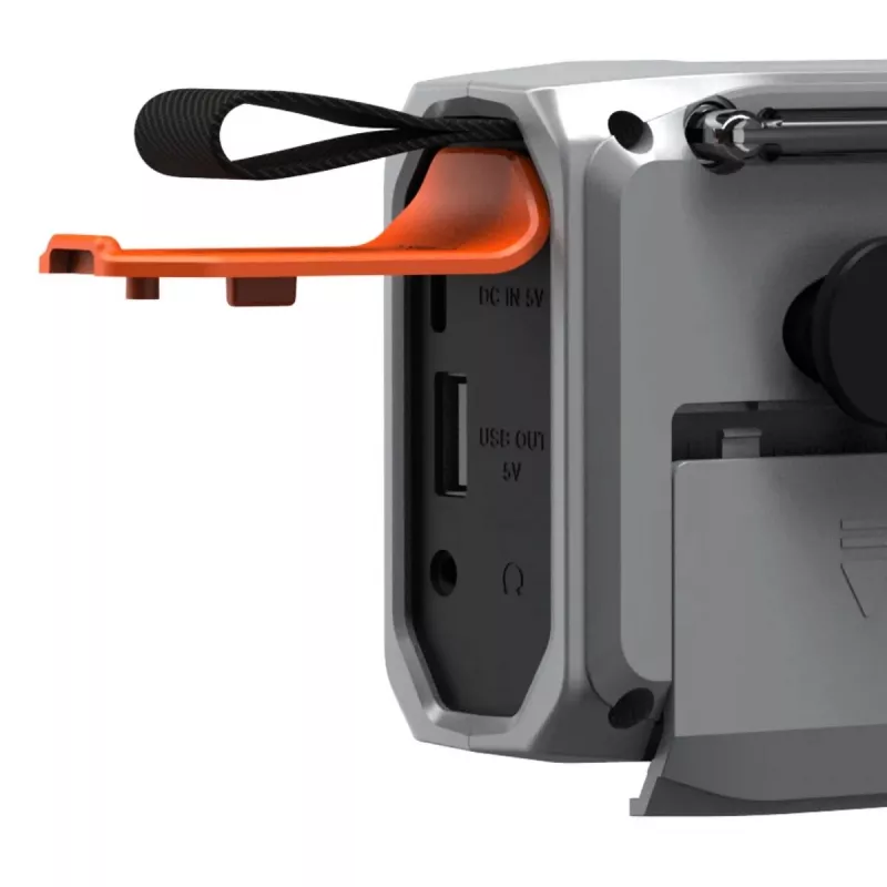 Radio a manovella portatile Marmitek RESQ 100 — DAB/DAB+/FM, 3 W, LCD, USB-C, jack 3,5 mm, grigio chiaro