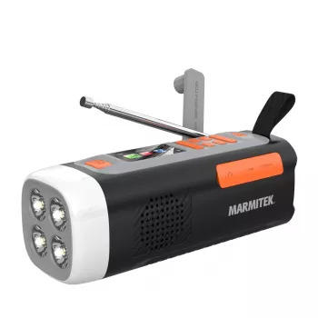 Marmitek RESQ 200 – radio a manovella, portatile, analogico e digitale, DAB, DAB+, FM, 87,5 - 108 MHz, 170 - 240 MHz, 3 W